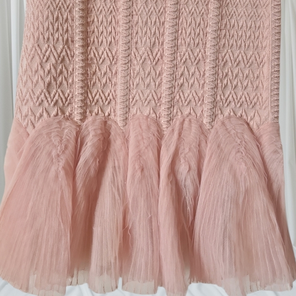 Herve Leger Natia Nude Tulle Dress Size M - Picture 5 of 9